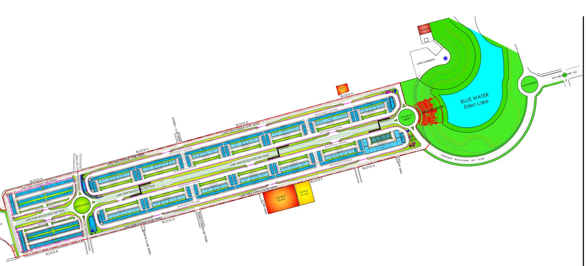 The developer’s drawing: site plan of the Central Business District, Bahria Town Phase VIII, around Plot 563