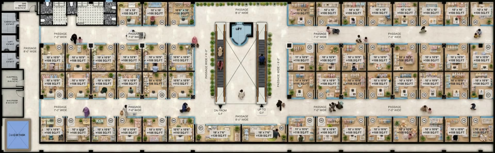 China Center lower-ground floor plan – the developer’s drawing