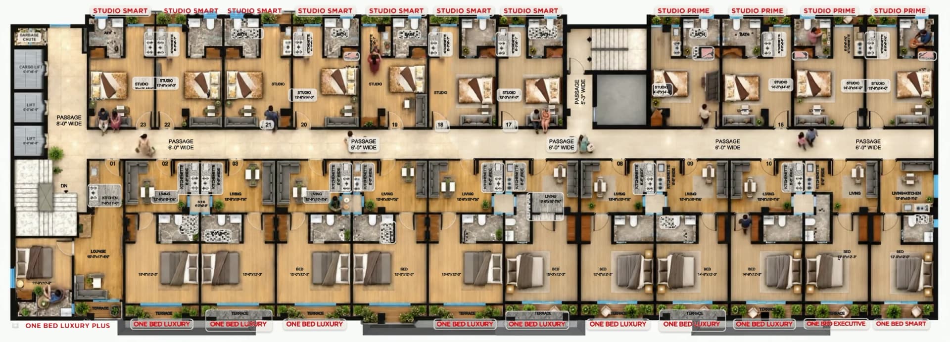 China Center 3rd to 6th floors plan, from the developer's drawing
