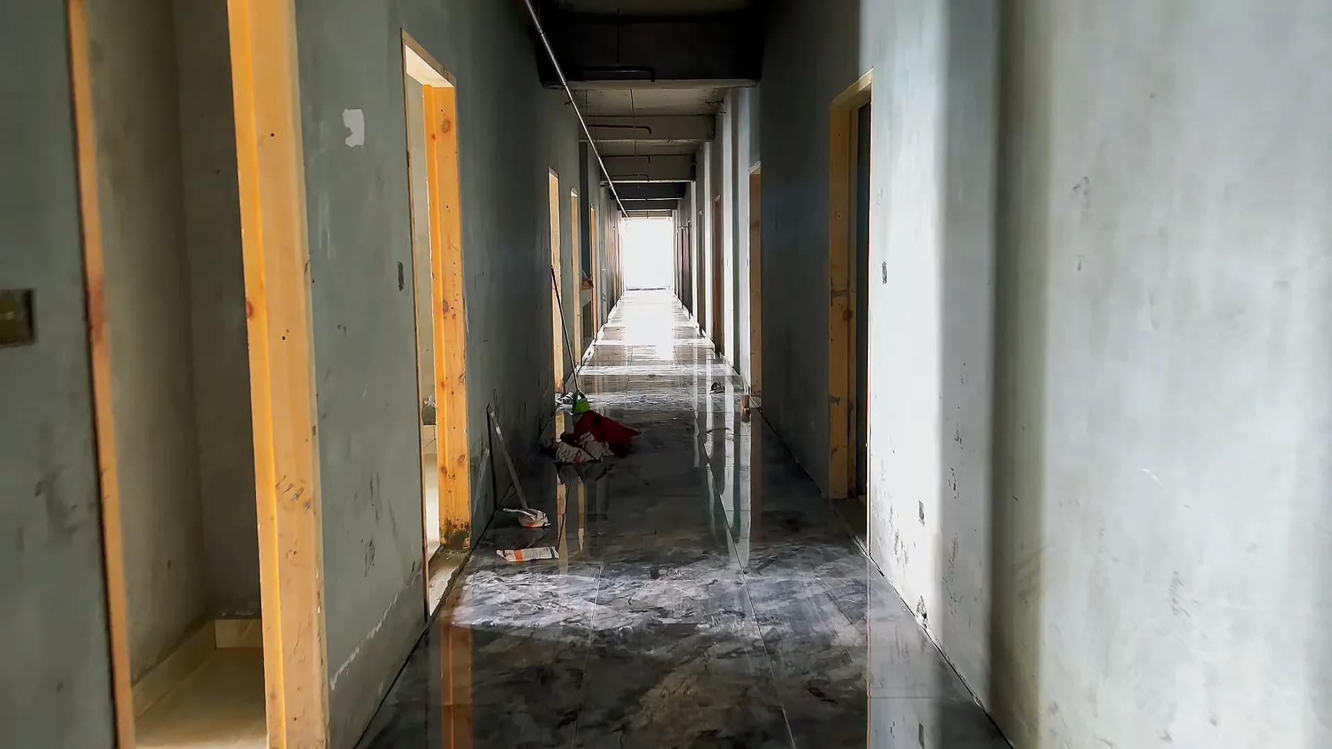 A corridor inside the building on site